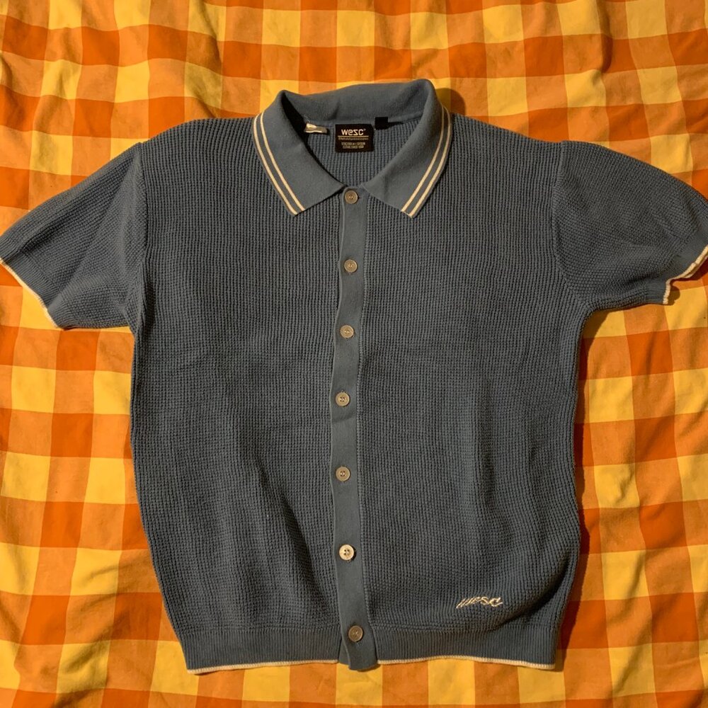 WESC Blue Button Up Shirt